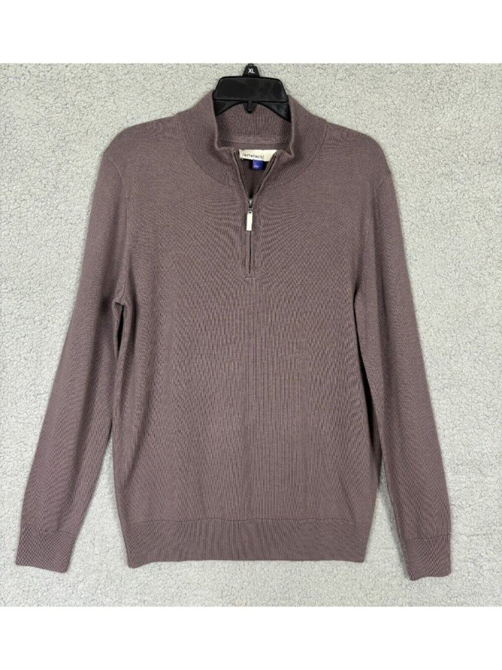 Artefact Mens Long Sleeve 1/4 Zip 100% Merino Wool Sweater Lt. Brown Med NWOTs